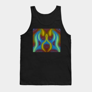 Multicolored Fractal - Face Tank Top